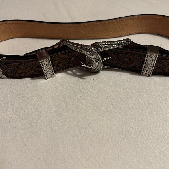 Elegant Silver and Brown Women's Belt - Picture 1 of 9